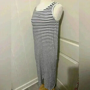Frank & Eileen‎ Asymmetrical Midi Tee Lab Dress Black White Stripes Small